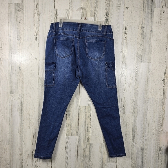 Simplyoung high rise cargo skinny ankle denim jeans women's plus size 14 - Picture 9 of 10